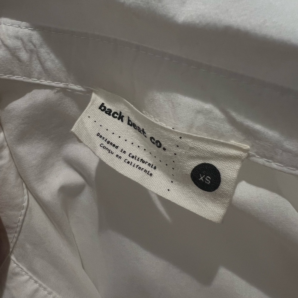Back Beat Co. White Button Down Shirt - 100% Organic Cotton - Picture 6 of 6